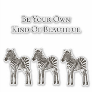 Chic Black White Zebra's Sticker