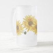 Chic Black Wood Grain and Sunflower Frosted Mok (Voorkant links)