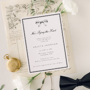 Chic Black Ze bindt de knoop strik Vrijgezellenfee Kaart