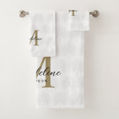 Chic Blanc Anahaw Leaf Script Monogramme (En situation)