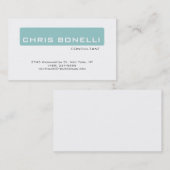 Chic blanc clair bleu Carte de visite tendance (Devant / Derrière)