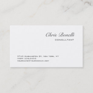 Chic blanc contemporain tendance Carte de visite