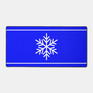 Chic Blanc Élégant Flocon De Neige Sur Royal Blue