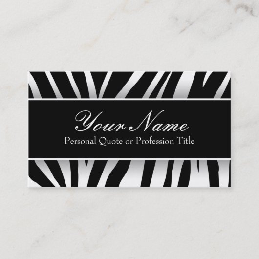 Chic blanc et noir Zebra Stripes Carte de visite (Devant)