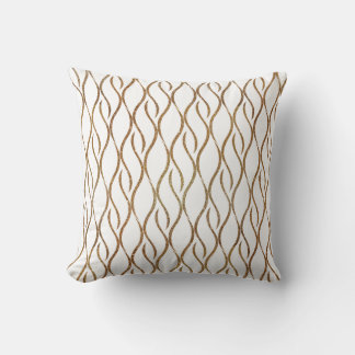 Chic blanc et or moderne décorateur Coussin accent