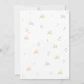 Chic Blanc Floral Gold Confetti Invitations de gra (Dos)