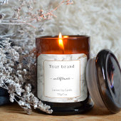 Chic Blanc Gris Or Marbre Candle Étiquette produit