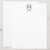 Chic Blanc Monogramme Papier noir (Devant / Derrière)