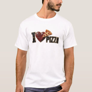 Chic Blauw I LOVE PIZZA Artistieke Expressie T-shirt