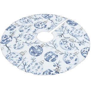 Chic Blauw Wit Kerst Ornamenten Kerstboom Rok