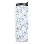 Chic  Blauw Witte Bloemen Thermosbeker (Gedraaid links)