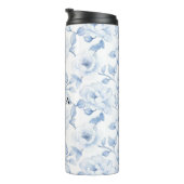 Chic  Blauw Witte Bloemen Thermosbeker (Geroteerd rechts)