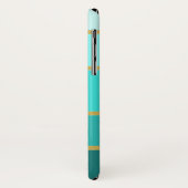 Chic Blauwgroen Blauw Groene Stripes Patroon met N Case-Mate iPhone Case (Achterkant/links)