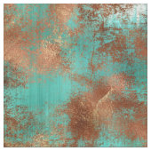 Chic Blauwgroen Copper Boho Stof (Close Up)