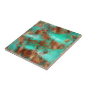 Chic Blauwgroen Copper Boho Tegeltje (Zijkant)