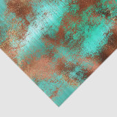 Chic Blauwgroen Copper Boho Tissuepapier (Detail)