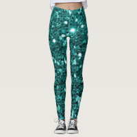 Chic Blauwgroen Faux Glitter