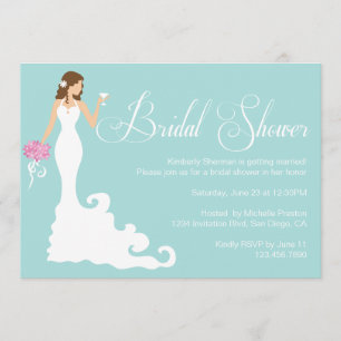 Chic Blauwgroen Modern Bride Posh Vrijgezellenfees Kaart