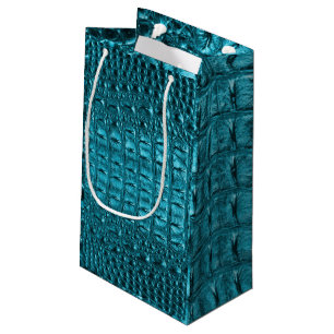 chic blauwgroen turquoise alligator print aqua bla klein cadeauzakje