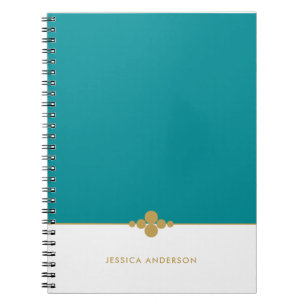 Chic Blauwgroen White Gold - op maat gemaakt Notitieboek