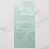 Chic Bleek Green Waterverf, Monogram Weddenschap M Menu (Voorkant)