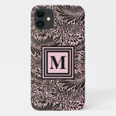 Chic Bleek Roze Monogram flespatroon Case-Mate iPhone Case (Achterkant)