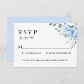 Chic bleu botanique allergie alimentaire rsvp mari (Devant / Derrière)