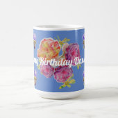 Chic Bleu Chic Rose Roses et Violets Mug floral (Centre)