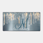 Chic bleu or goutte d'or chic monogramme (Recto)