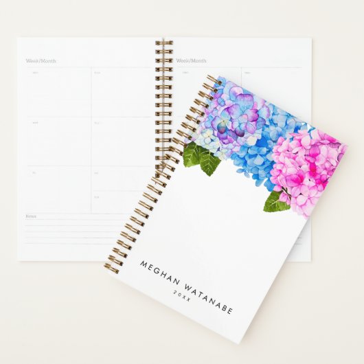 Chic bleu rose Floral Hydrangea Garden (Devant avec enveloppe)