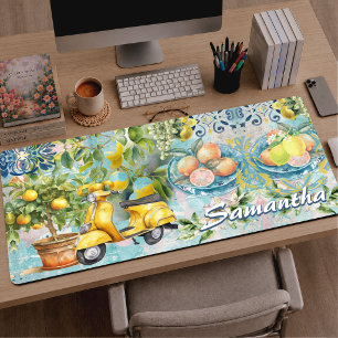 Chic bleu turquoise sicilien collage floral