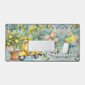 Chic bleu turquoise sicilien collage floral (Clavier et souris)