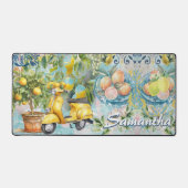 Chic bleu turquoise sicilien collage floral (Recto)
