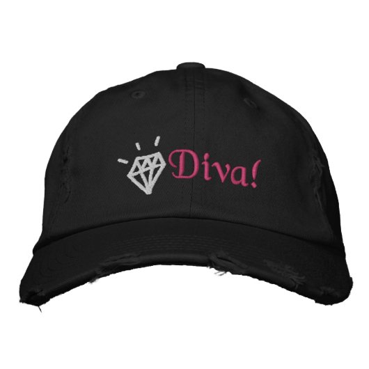 chic bling diamant diva brodé casquette (Devant)