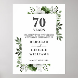 Chic bloem 70ste huwelijksjubileum welkomstbord poster