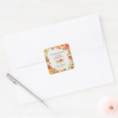 Chic Bloemen Lijst Gefeliciteerd Afstuderen Vierkante Sticker (Envelop)