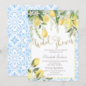 Chic Blooming Lemons Bridal Shower  Kaart (Voorkant / Achterkant)