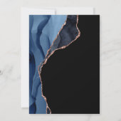 Chic Blue Agate Roos Gold Glitter Photo Afstuderen Aankondiging (Achterkant)