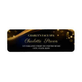 Chic Blue Black en Gold Sparkle Return-adres Etiket