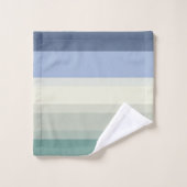Chic Blue Blauwgroen Green Stripes Designer Ocean Bad Handdoek (Wasdoekje)