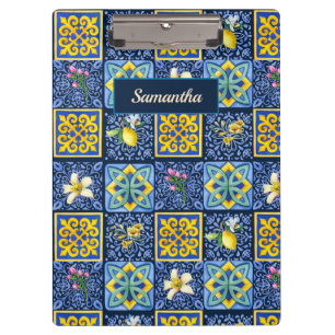 Chic Blue blauwgroen Siciliaanse citrus Mediterraa Klembord