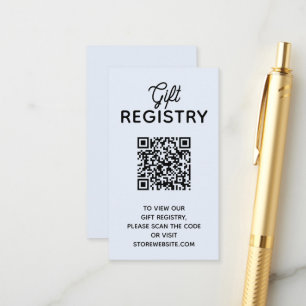 Chic Blue Boy Baby Shower Registratie QR Code Informatiekaartje