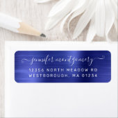 Chic Blue Brushed Metal Return Address Label (Insitu)