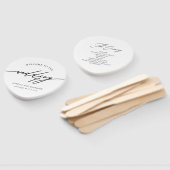 Chic Blue Calligraphy Wedding Program Fan Handwaaier (Niet-gemonteerd)