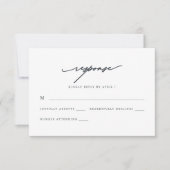 Chic Blue Calligraphy Wedding Rsvp Response (Voorkant)