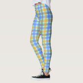 Chic Blue Check Patroon Leggings (Links)