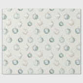 Chic Blue Cream Beach Ocean Christmas Cadeaupapier (Vlak)
