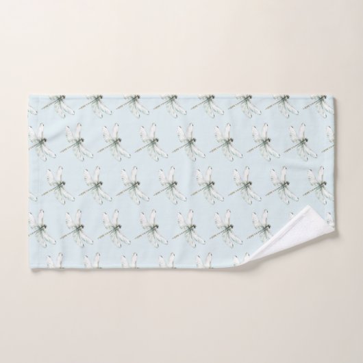 Chic Blue Dragonflies Dream (Serviette à main)