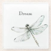 Chic Blue Dragonflies Dream Glazen Onderzetter (Voorkant)