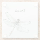 Chic Blue Dragonflies Dream Glazen Onderzetter (Achterkant)